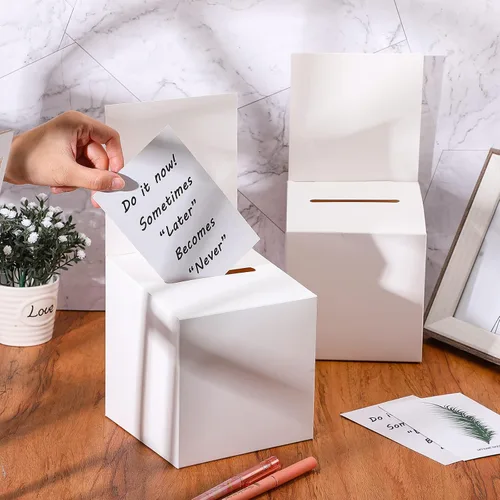 Miniatura 4 de Spakon 18 urnas de cartón con ranuras para sugerencias con cabecera, cajas de donación para recaudación de fondos, recolección de tarjetas de visita