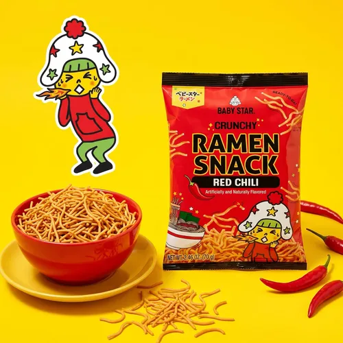 Miniatura 2 de Baby Star Bocadillo crujiente de ramen pequeño (chile rojo)