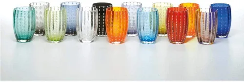 Miniatura 4 de Zafferano Perle - Vaso de cristal transparente hecho a mano, 32 h 4.291 in d 2.795 in, 6 piezas, transparente Claro
