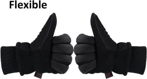 Miniatura 8 de OZERO Guantes de invierno -30 F de piel de ciervo a prueba de frío de piel de ciervo aislados, resistentes al agua, guantes térmicos para conducir