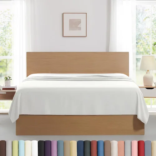 Southshore Fine Living, Inc. Paquete de 2 sábanas encimeras de tamaño individual, sábanas blancas de 66 x 96 pulgadas, sábana superior individual de
