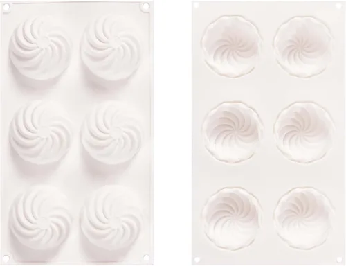 Miniatura 9 de Moldes de silicona para pasteles de mousse con flores muyulin, moldes de silicona para pasteles de queso, trufas, brownies y popcakes de 6 Moldes