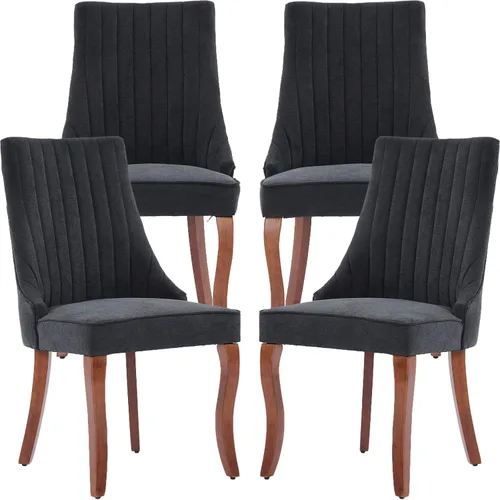 Miniatura 17 de ODUSE-DAILY Juego de 2 sillas de comedor de mediados del siglo en color beige, juego de 2 sillas modernas para cocina y comedor, sillas tapizadas