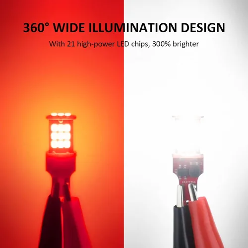 Miniatura 5 de Bombilla LED 921, Bombilla Estroboscópica de Tercera Luz de Freno Roja y Luces de Carga de Camión Blancas, 300% Más Brillante Sin Polaridad 194 912