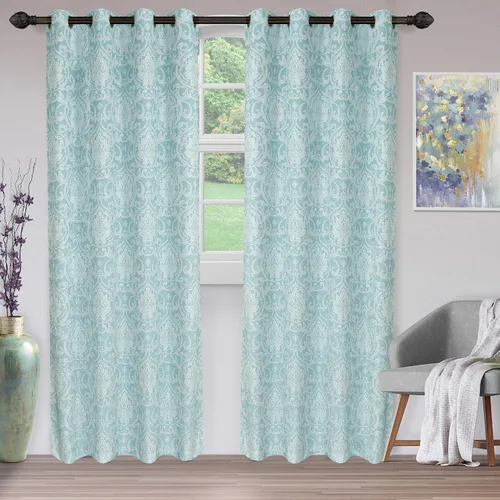 Miniatura 5 de Superior Lotus - Cortinas de jacquard con detalles florales de damasco, perfectas para habitación familiar o dormitorio, real, tradicional, formal
