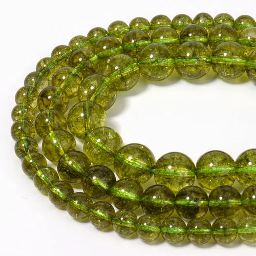 Miniatura 3 de 35 piezas de cuentas sueltas de jade peridoto de 10 mm para hacer joyas, cuentas naturales semipreciosas redondas y suaves para espaciadores
