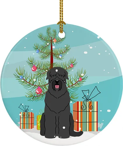 Miniatura 99 de Caroline's Treasures Adorno de cerámica para árbol de Navidad, Laika Spitz de Siberia Occidental, decoración colgante para árbol de Navidad