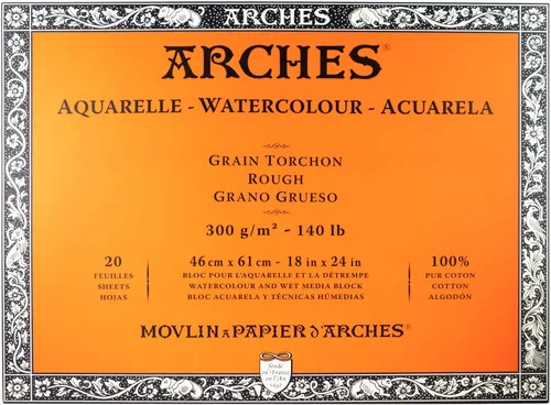 Miniatura 17 de Bloque de papel acuarela Arches, prensado en frío, 8" x 10", 140 libras