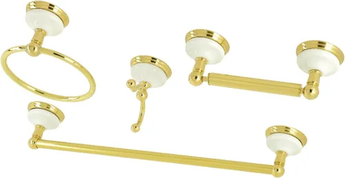 Kingston Brass BAK1112478PB - Accesorios de baño victorianos de 4 piezas, latón pulido Cromo pulido