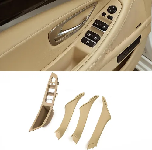 Jaronx Kit de manijas de puerta para BMW Serie 5 F10/F11, reposabrazos del interruptor de ventana del lado del conductor, manija de la puerta del