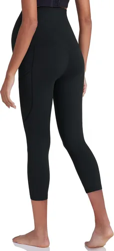 Miniatura 4 de POSHDIVAH Leggings de entrenamiento de maternidad para mujer sobre el vientre, pantalones de yoga con bolsillos, ropa deportiva suave, pantalones