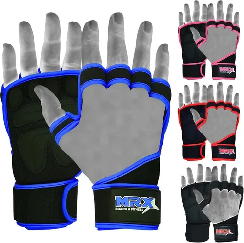 Miniatura 10 de MRX BOXING & FITNESS Guantes de entrenamiento para hombres y mujeres, guantes de levantamiento de pesas ventilados con muñequeras, protección