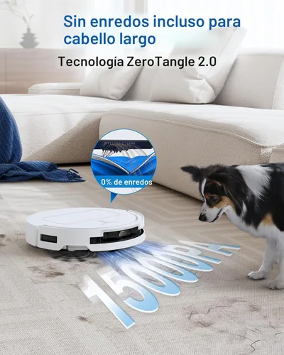 Miniatura 3 de ECOVACS DEEBOT T50 PRO Omni Robot Aspirador y trapeador, 3.19 pulgadas ultradelgado, succión de 15,000 Pa, ZeroTangle 2.0, limpieza de bordes Blanco
