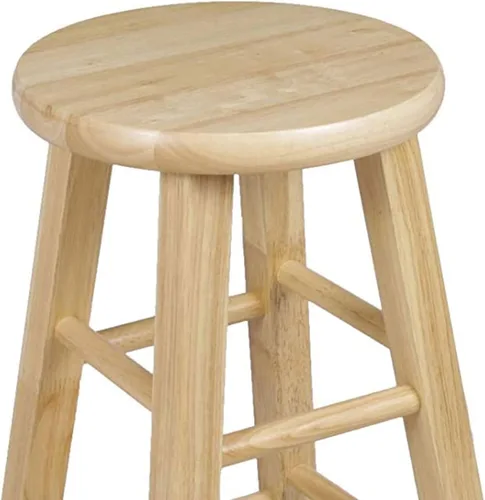 Miniatura 6 de PJ Wood Taburetes de cocina clásicos de asiento redondo de 24 pulgadas de alto para hogares, espacios de comedor y bares con asientos sin espalda, 4