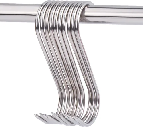Miniatura 13 de 20 ganchos de carne de 5 pulgadas, gancho en S de acero inoxidable de 0.157 pulgadas para colgar, pollo, caza, ahumar, costillas, pescado, carne