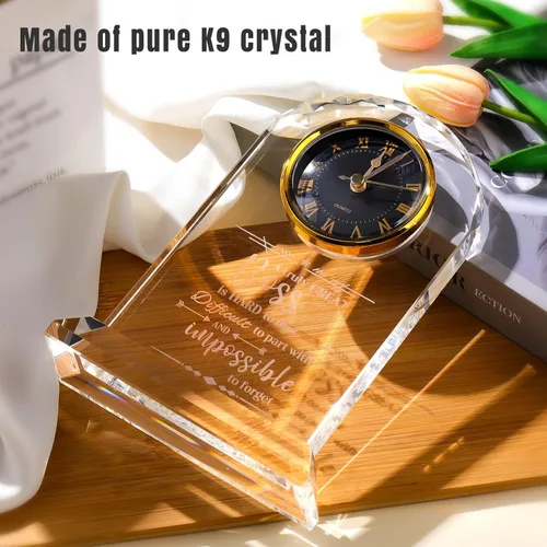 Miniatura 5 de Ornalrist Regalos de Jefe para Hombres y Mujeres Reloj de Cristal, Regalos para Jubilación Jefa Mujer - Regalo de Apreciación de Jefe para Hombres