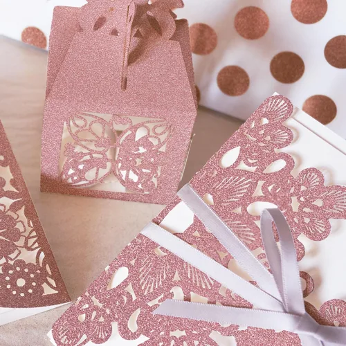 Miniatura 6 de Cartulina de Purpurina Rosa Doble Cara - Goefun 24 Hojas 12x12, 280 g/m²/100 LB Papel Metálico Rosa para Tarjetas de San Valentín, Decoración