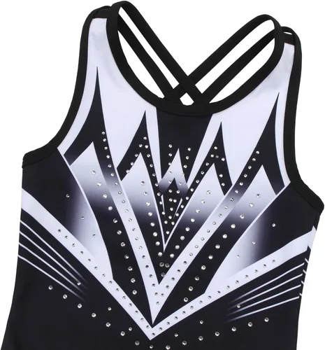 Miniatura 3 de MODAFANS Leotardos de gimnasia para niñas brillantes para bailar ballet, pantalones cortos con espalda cruzada