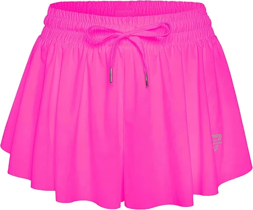 Allonly Pantalones cortos fluidos para mujer, pantalones cortos de mariposa, pantalones cortos de flujo de fitness, correr, entrenamiento, yoga,