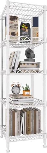 Miniatura 18 de GIOTORENT Estantería Metálica de Pie de 5 Niveles, Unidades de Estante de Alambre de Altura Ajustable, Rack de Exhibición para Lavandería Baño Gris