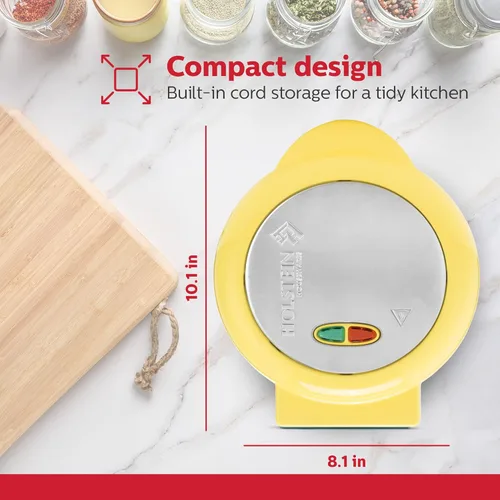 Miniatura 7 de Holstein Housewares - Máquina para hacer tortillas y frittatas de acero inoxidable de 2 secciones, revestimiento antiadherente, fácil de limpiar