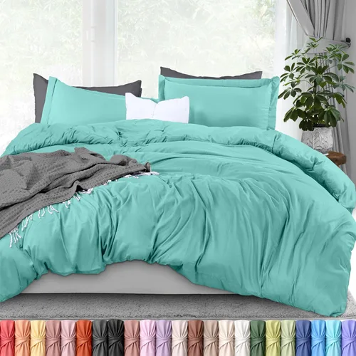 Miniatura 25 de Utopia Bedding Funda de edredón tamaño Queen – 1 funda de edredón con 2 fundas de almohada – Funda de edredón de 3 piezas con cierre de cremallera