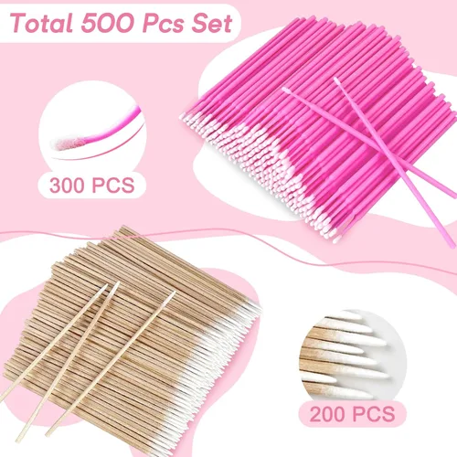 Miniatura 2 de Brochas micro aplicadoras y hisopos de algodón de microblading – Suministros de belleza de precisión para extensiones de pestañas, maquillaje