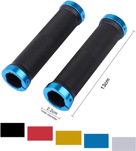 Miniatura 2 de Agarres de doble bloqueo para manillar de bicicleta de montaña, incluye 2 tapas de manillar, anillo de bloqueo de aleación de aluminio