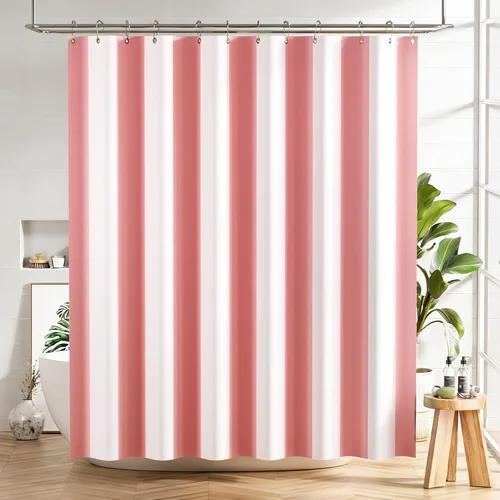 Miniatura 29 de AmazerBath Cortina de ducha floral, juego de cortinas de ducha lavables de tela con 12 ganchos para cortina de ducha, cortinas de ducha de tela C