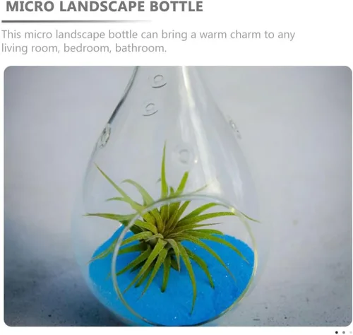 Miniatura 5 de HANABASS 2 piezas de globos de cristal colgantes en forma de lágrima portavelas para plantas, terrario, orbes de aire, Tillandsia, suculentas