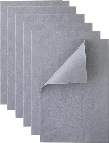 Miniatura 8 de Hojas de fieltro blanco HaoFeiJH - 6 piezas de cuadrados de fieltro suave (8x12 A4), 1.5mm de espesor, ideal para costura, retazos, decoración