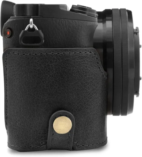 Miniatura 3 de MegaGear MG1641 Ever Ready - Media funda de cuero genuino para cámara compatible con Sony Alpha A6100, A6400 - Negro