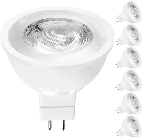 LUXRITE Bombilla LED MR16 equivalente a 50 W, 12 V, 4000 K blanco frío regulable, 500 lúmenes, bombilla LED GU5.3 de 6.5 W, clasificación de