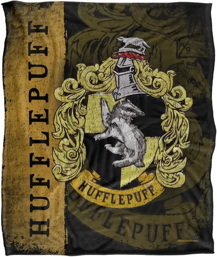 Miniatura 2 de Manta de Harry Potter, 50 x 60 pulgadas, diseño de Harry Potter House Crest Hufflepuff sedoso al tacto, manta súper suave