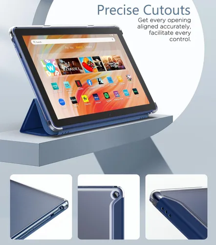 Miniatura 6 de MoKo - Funda para tableta Amazon Kindle Fire HD 10 (13ª generación, versión 2023) de 10.1 pulgadas, funda de piel sintética con soporte triple