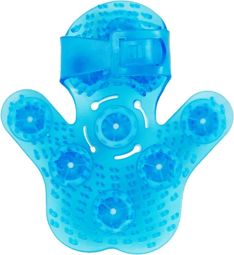 Miniatura 7 de Masajeador de guantes en forma de palma Manual de masaje manual 9 Rodillo de 360 grados Bola de rodillo mental Azul