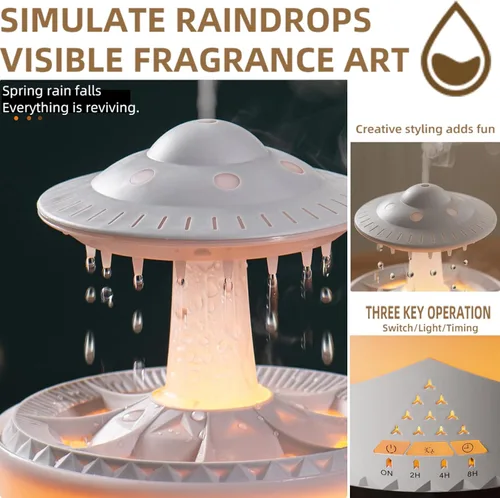Miniatura 5 de Humidificador de Gota de Lluvia para Dormitorio Habitación Grande - Humidificadores de Aire y Difusor de Aromaterapia, Humidificador Ultrasónico