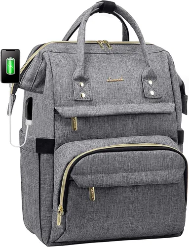Miniatura 14 de LOVEVOOK Mochila para portátil de mujer, mochila de 15,6 pulgadas con cargador, mochila resistente al agua para profesores, mochila de trabajo
