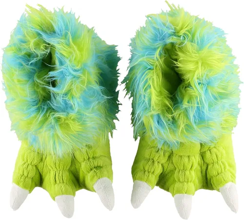 Miniatura 4 de Lazy One - Pantuflas con diseño de garra de animal para niños y adultos, disfraz divertido para niños, cálidas pantuflas peludas