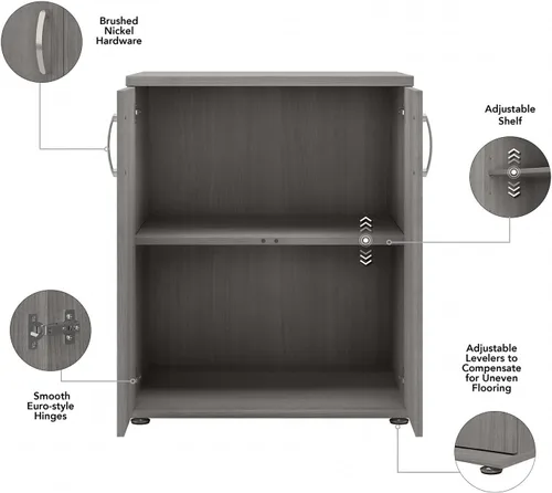 Miniatura 4 de Bush Business Furniture - Armario de almacenamiento universal para garaje con puertas y estantes, color gris tormenta