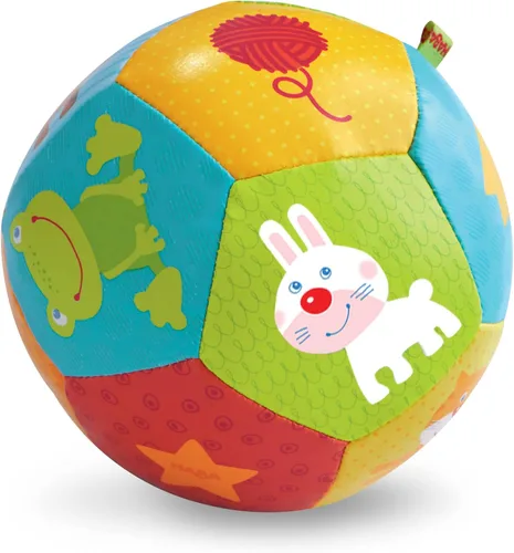 HABA Pelota suave para bebé, tiempo boca abajo y juego sensorial, pelota de juego infantil de 4.5 pulgadas, ideal para gatear, para bebés de 6 meses