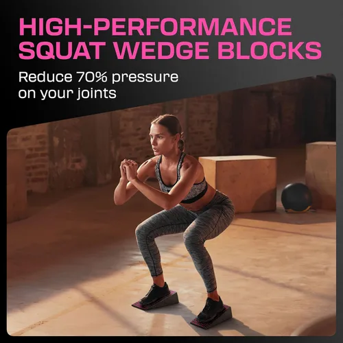 Miniatura 4 de Par de Bloques en Cuña para Sentadillas Flexelent - Bloque en Cuña para Sentadillas con Talón Elevado para Sentadillas Más Profundas, Levantamiento