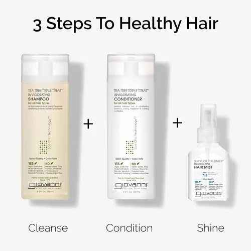 Miniatura 7 de Shampoo Giovanni Triple Treat de árbol de té, 8.5 oz