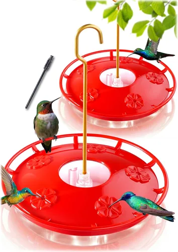 Miniatura 12 de eWonLife Comedero para colibríes para exteriores, platillo a prueba de fugas de 16 onzas con foso de hormigas integrado, 5 puertos de alimentación a