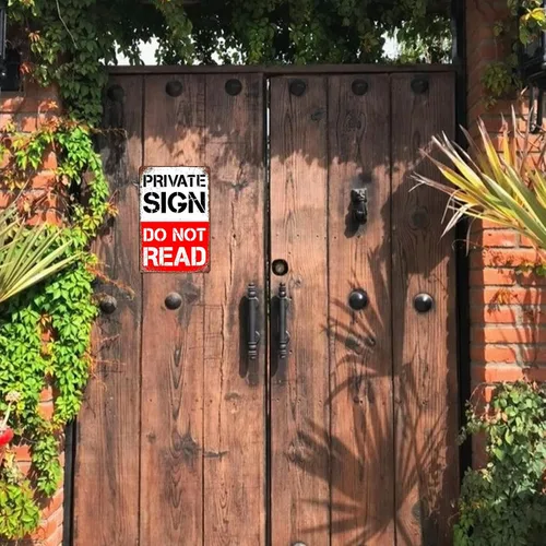 Miniatura 6 de Señal Privada No Leer Señales Decoración de Habitación para Hombres Graciosa en Esta Señal de Metal de Lata Decoración de Entrenador Señal
