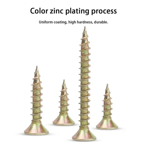 Miniatura 6 de Kit surtido de tornillos para madera de cabeza plana M4, 340 piezas, tornillos de madera autorroscantes Phillips Drive avellanados de cabeza plana