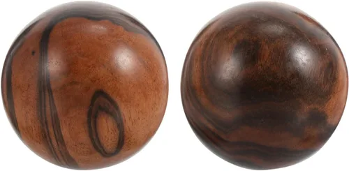 Miniatura 10 de Healifty Bolas de masaje de mano, paquete de 2 bolas de ejercicio de mano de madera de 1.96 pulgadas para estimulación muscular de mano, alivio