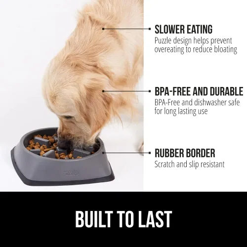 Miniatura 2 de GORILLA GRIP Cuencos para perros de alimentación lenta pendiente de patente, juguete de rompecabezas interactivo para entrenamiento de alimentación