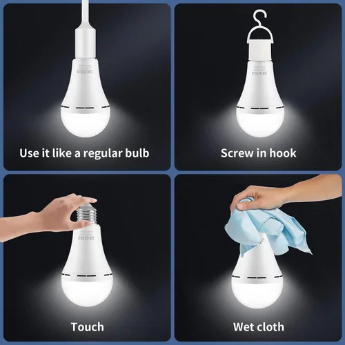 Miniatura 5 de Bombillas LED de emergencia recargables para cortes de energía en el hogar, bombillas con certificación UL operadas por batería, para cortes