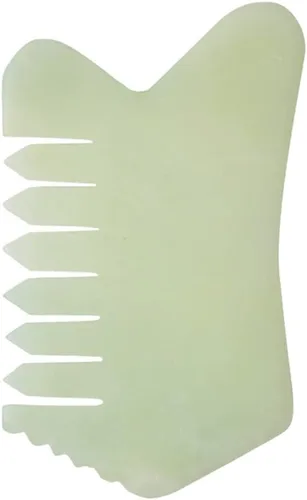 Healifty Masajeador de cuero cabelludo con peine de jade, peine masajeador de cabello de jade verde natural para masaje de cabeza y relajación con